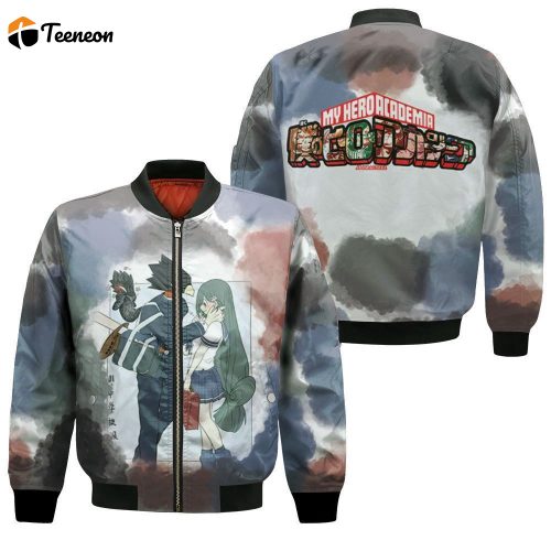 My Hero Academia Fumikage Tokoyami Love Tsuyu Asui Cute Couple Bomber Jacket  – Gift for Men Women