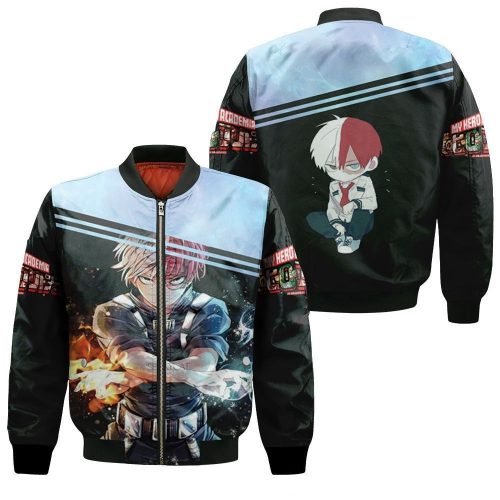 My Hero Academia Todoroki Shouto Fire Ice Together Power For Fan Bomber Jacket  – Gift for Men Women