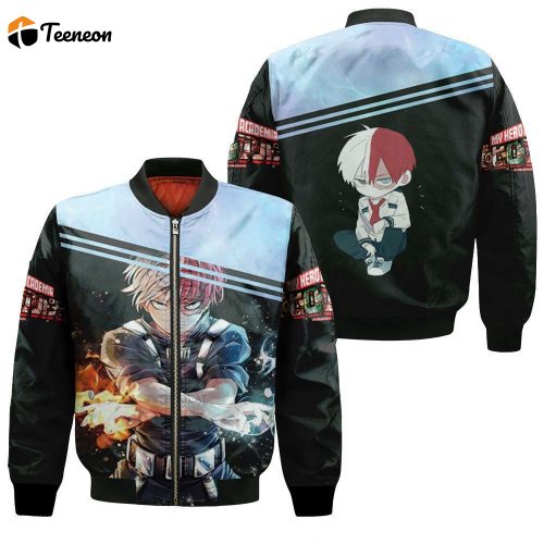 My Hero Academia Todoroki Shouto Fire Ice Together Power For Fan Bomber Jacket  – Gift for Men Women