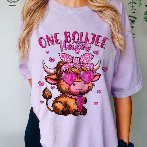 Boujee Heifer Valentine Shirt & Highland Cow Sweatshirt: Perfect Valentines Gift for Cow Lovers Western Country Love Sweater!