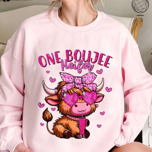 Boujee Heifer Valentine Shirt & Highland Cow Sweatshirt: Perfect Valentines Gift for Cow Lovers Western Country Love Sweater!