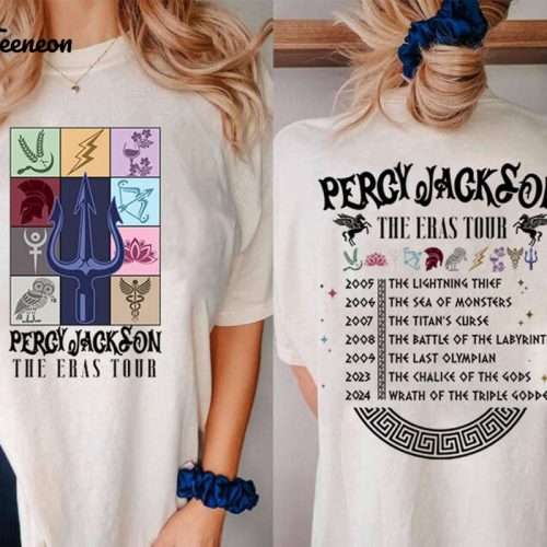 Percy Jackson Eras Tour 2 Side Shirt: Greek God Mythology Symbol Tshirt Camp Half Blood Chronicles Rick Riordan Bookish Shirts