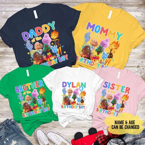 Custom Kids Birthday Shirts: Personalized Elemental & Fun – Boys Girls Family