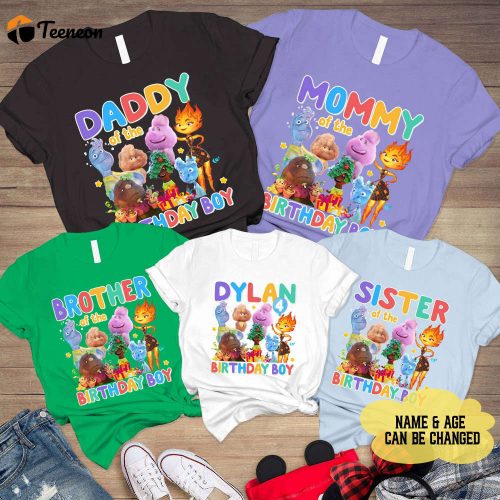 Custom Kids Birthday Shirts: Personalized Elemental & Fun – Boys Girls Family