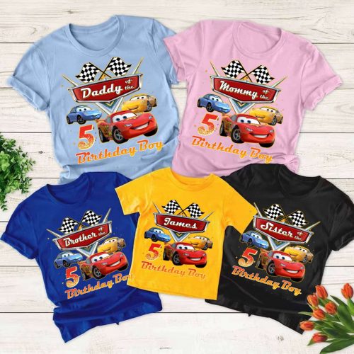 Cars Birthday Family Shirt Personalized Pixar Team Vacation Crew Shirt