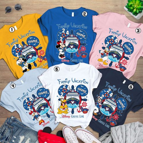 Customized 2024 Disneyland Cruise Shirt – Mickey & Friends Cruise Squad with Personalized Names