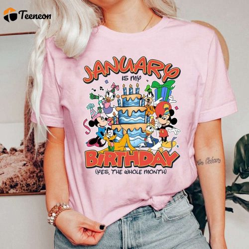 Custom Mickey and Friends Birthday Shirt Disney Family Personalized Month Shirt