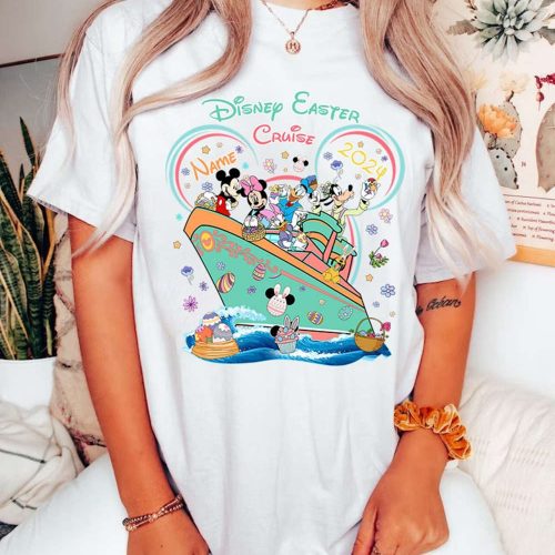 Mickey & Friends Disneyland Easter Cruise 2024 Shirt Family Trip Matching Happy Easter Day Bunny Egg Shirt