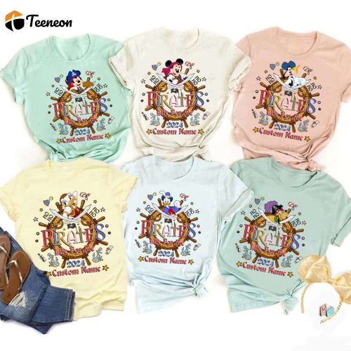 Custom Mickey & Friends Pirates 2024 Shirt Disneyland & Caribbean Matching Family Disneyland Cruise Group