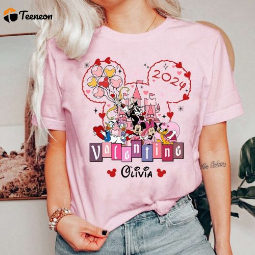 2024 Personalized Mickey & Friends Valentine Lover Shirt Couple Tee Magic Kingdom Valentine