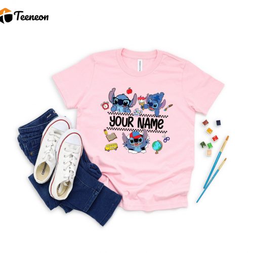 Unique Personalized School Shirt – Disney Custom Name Stitch Teacher Squad School Bus Tees