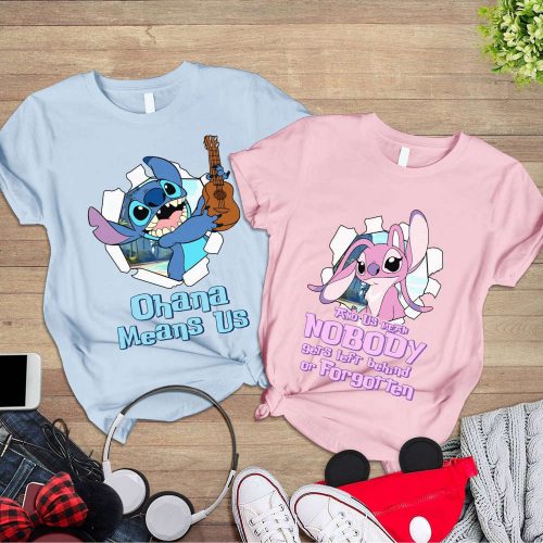 Custom Stitch Angel Valentine Shirts – Couple Honeymoon Disneyland Anniversary