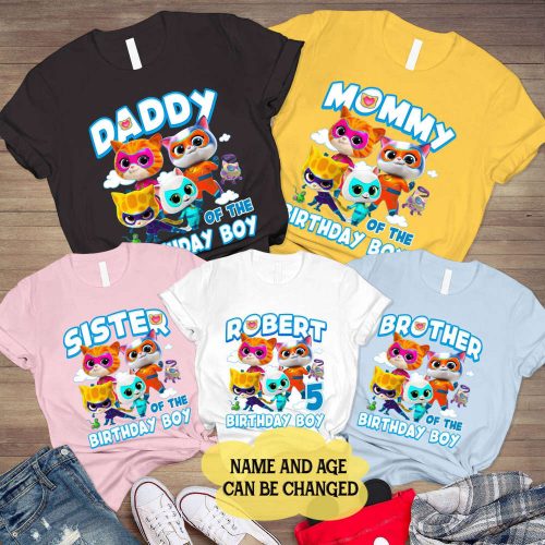 Superkitties Birthday Shirts: Personalized Family Tees for Kids Boys & Girls