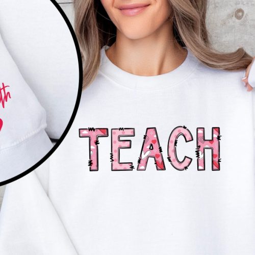 Gift Your Teacher a Personalized Teacher Sweatshirt with Custom Sleeve Printing – Join the Teacher Squad! Get the Perfect Custom Name Shirt and School Sweatshirt as a Thoughtful Personalized Gift for Teachers (characters: 204)