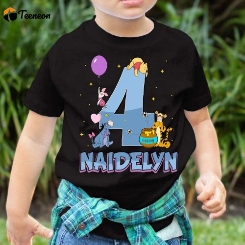 Custom Winnie The Pooh Family Matching Birthday Shirt – Personalized Party Attire for Pooh Birthday Girl or Boy