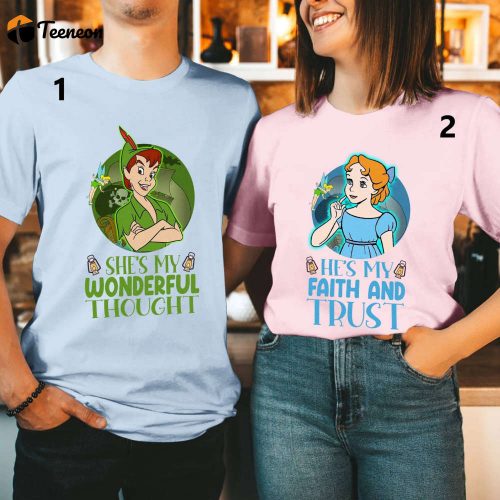 Peter Pan and Wendy Couple Shirts: Neverland Honeymoon & Disneyland Valentine Shirts