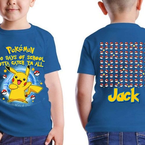 Pikachu & Eevee 100 Days of School Shirts – Catch em All!