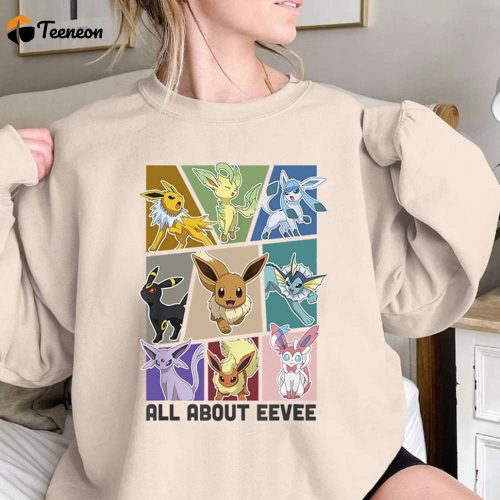 Pikachu Eevee Evolution Shirts: Jolteon Flareon Umbreon Sylveon Video Game Gifts