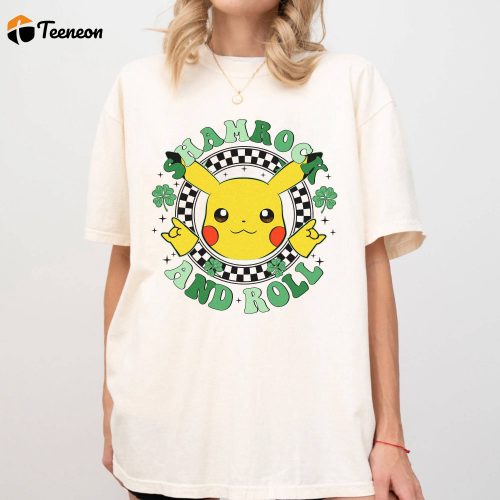 Pikachu Shamrock And Roll Shirt – St Patrick s Day Lucky Shamrock Game Design