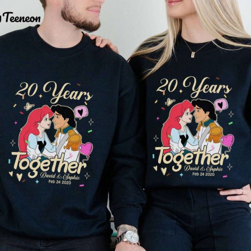 Princess Ariel Anniversary & Little Mermaid Couple Shirt – Disneyland Valentine s & Honeymoon Family Trip Tee