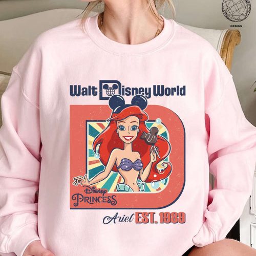 Sparkle in Style with Disney Princess Ariel Shirt – Perfect for Women Girls and Little Mermaid Fans on Disney Girl Trip!