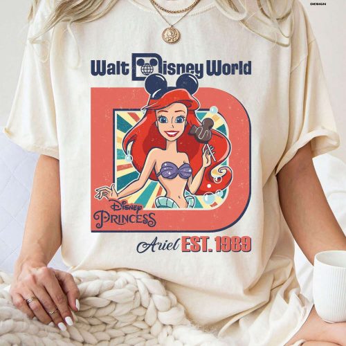 Sparkle in Style with Disney Princess Ariel Shirt – Perfect for Women Girls and Little Mermaid Fans on Disney Girl Trip!