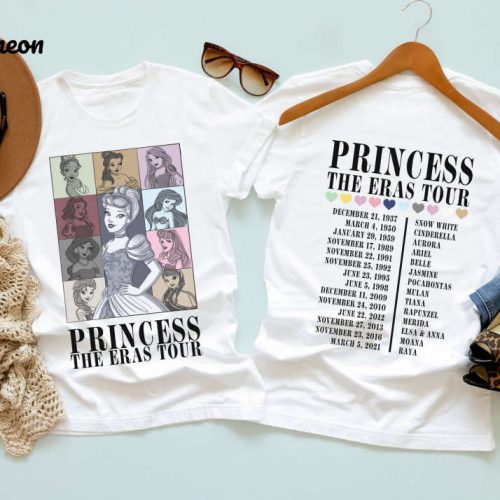 Disney Princess Tour Tee Princess Eras Bella Canvas Shirt Disneyland Girl Trip Shirt