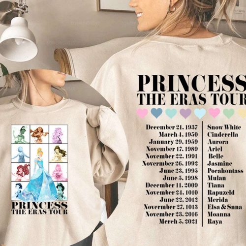 Disneyland Princess Tour Tee Watercolor Art Shirt Trip Shirt – Princess Eras Characters