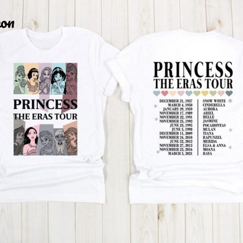 Princess Eras Tour Shirt Disney Princess Characters Girl Trip & Disney World Shirt