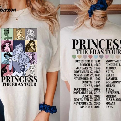 Princess Eras Tour Shirt Disneyland Princess Tee Characters Girl Trip Shirt Disneyland