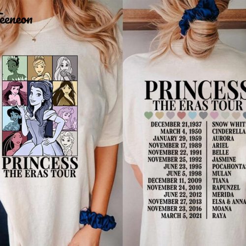 Disneyland Princess Tour Tee Princess Eras Characters Shirt Girl Trip & Birthday Gift