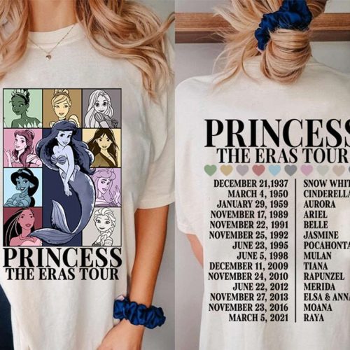 Disneyland Princess Tour Tee: Princess Eras Characters Shirt – Perfect Girl Trip & Birthday Gift