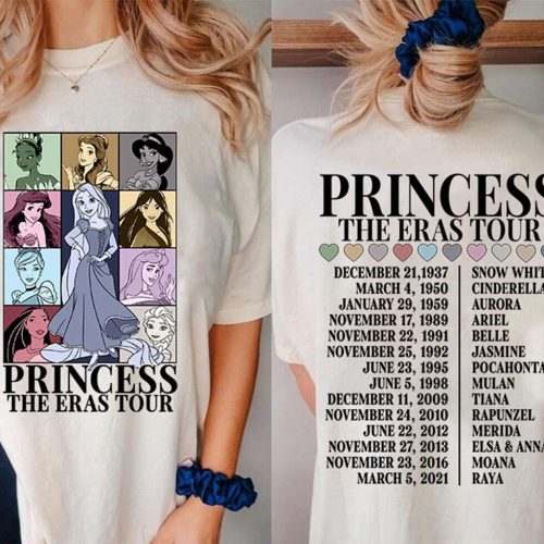 Princess Eras Tour Shirt: Disneyland Rapunzel Tee Princess Characters Girl Trip Birthday Gift