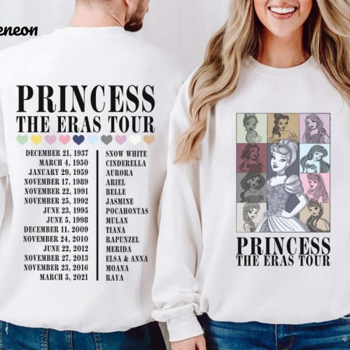 Disney Princess Tour Sweatshirt Tee & Hoodie: Explore Princess Eras & Characters on Your Disneyland Girl Trip Shirt