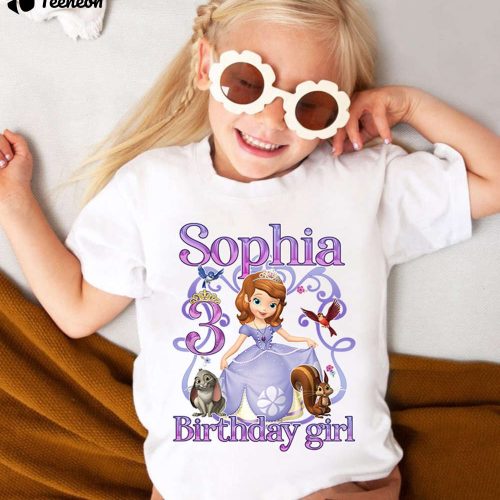 Princess Sofia Birthday Shirt – Cute Girls Tee for Sofia the First Theme Party