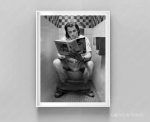 Pulp Fiction Poster for Home Decor Gift, Toilet Scene John Travolta In ‘Pulp Fiction’ Poster for Home Decor Gift
