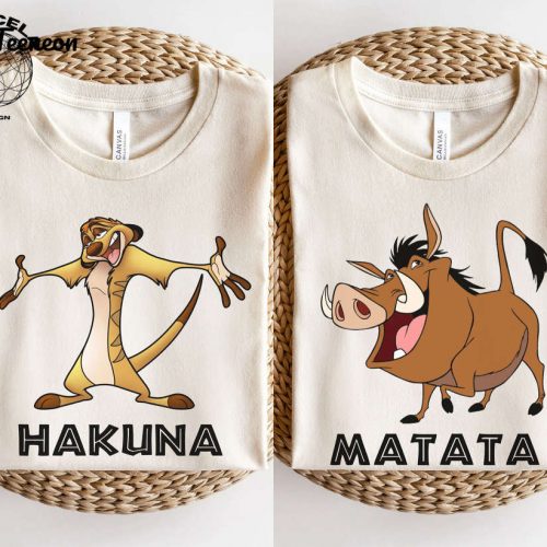 Puma and Timon Shirt – Roar with Style in this Lion King Hakuna Matata Tee! Perfect for Matching Couples on your Disneyland or Disney Trip to Animal Kingdom