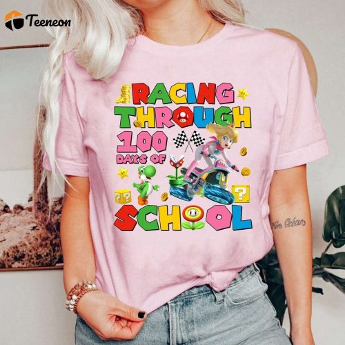 100 Days of School Shirt – Mario & Princess Peach Racing Tee