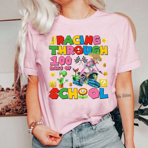 100 Days of School Shirt: Mario & Princess Peach Racing Tee