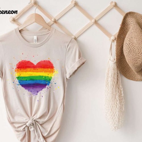 Rainbow Heart Shirt: Pride Gift for Women – LGBT Tee for Celebration – Funny & Engaging