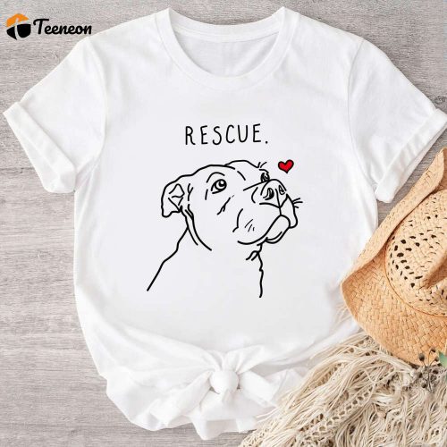 Rescue Love T-Shirt: Pitbull Lover Shirt for Women Adopt Don t Shop – Cute Dog Shirt