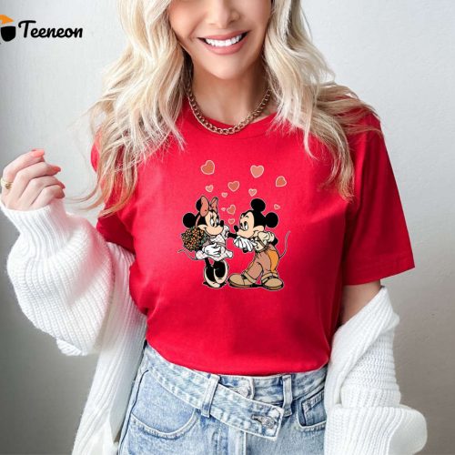 Retro Cartoon Shirt for Valentines Day Mickey and Minnie Disney Couple Shirt Honeymoon Be My Valentine Mickey Love Shirt – Shop Now!