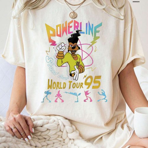 Get Retro Disney A Goofy Movie Powerline World Tour 95 Shirt – Vintage Disneyland Family Trip & Powerline Shirt