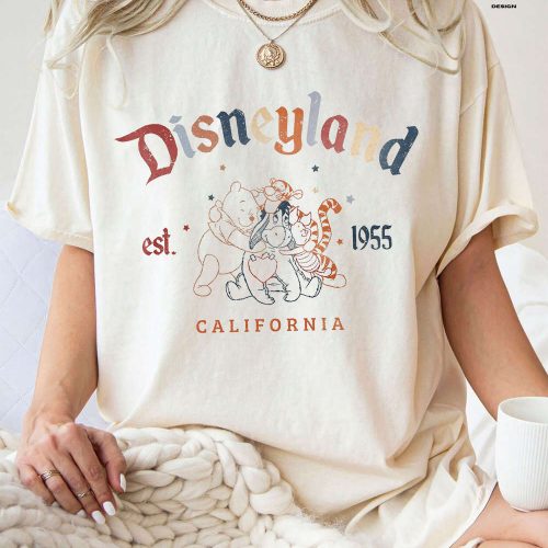 Vintage Disneyland California Shirt Est 1955 Retro Pooh and Friends Shirt Perfect for Disneyland Trip