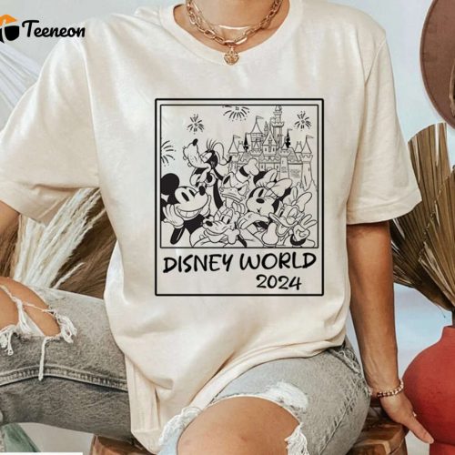 Retro Disneyworld 2024 Shirts Mickey Sketch Toddler Youth Gift Disneyworld Shirt 2024