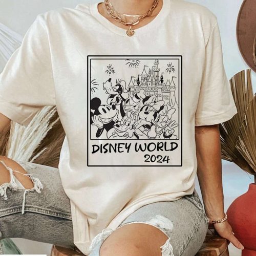 Retro Disneyworld 2024 Shirts Mickey Sketch Toddler Youth Gift Disneyworld Shirt