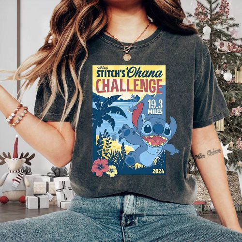 RunDisneyland Stitch s Ohana Challenge 19 3 Mile Shirt Embrace Adventure Tee WDW Running 2024