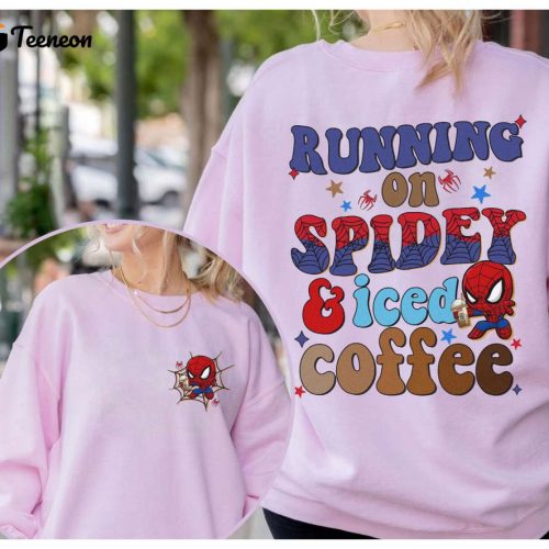 Spidey and His Amazing Friends Birthday Shirt Running on Spidey and Iced Coffee Spider Man & Spider Gwen