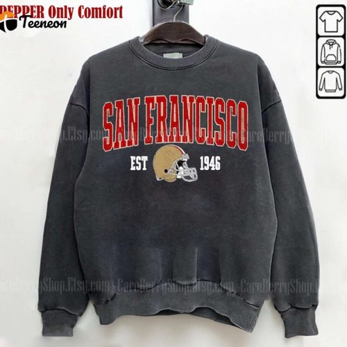 San Francisco Football Vintage Sweatshirt: 49ers Gift Retro Nine Shirt