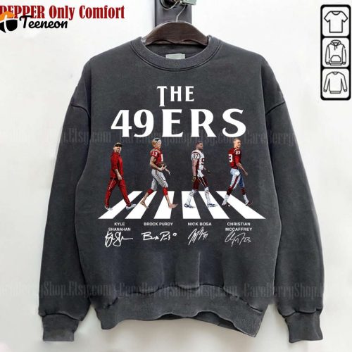 Vintage San Francisco Walking Abbey Road Football Sweatshirt – Kyle Shanahan Brock Purdy Nick Bosa Christian McCraffrey 49ers